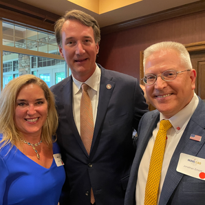 Sheryl Emord, Virginia Governor Glenn Youngkin, and Jonathan Emord.